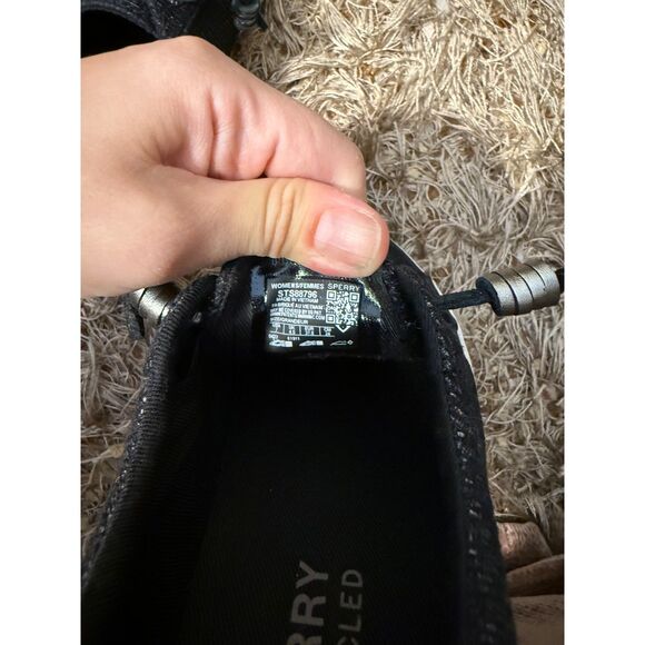 Sperry Women's SeaCycled Crest Vibe Baja Sneaker Boat Shoe Black Silver - Picture 4 of 4